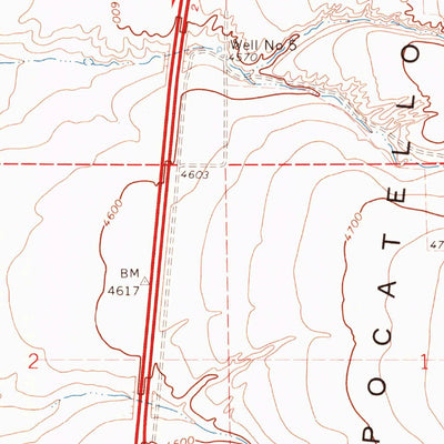 United States Geological Survey Pocatello North, ID (1971, 24000-Scale) digital map