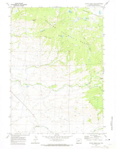 United States Geological Survey Pocket Creek Lake, WY (1969, 24000-Scale) digital map
