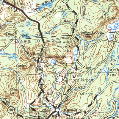 United States Geological Survey Pocono, PA-NJ (1959, 125000-Scale) digital map