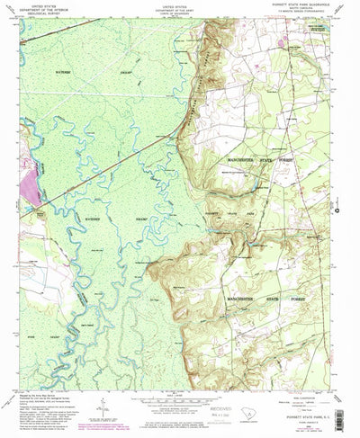 United States Geological Survey Poinsett State Park, SC (1953, 24000-Scale) digital map