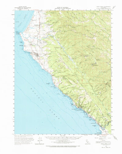 United States Geological Survey Point Arena, CA (1960, 62500-Scale) digital map