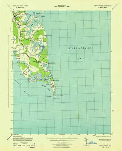 United States Geological Survey Point Lookout, MD (1943, 31680-Scale) digital map