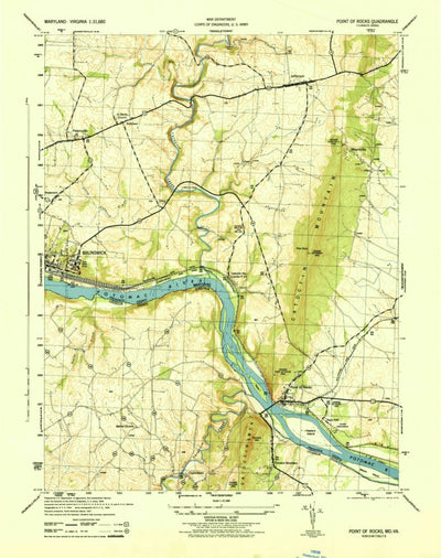 United States Geological Survey Point Of Rocks, MD-VA (1944, 31680-Scale) digital map