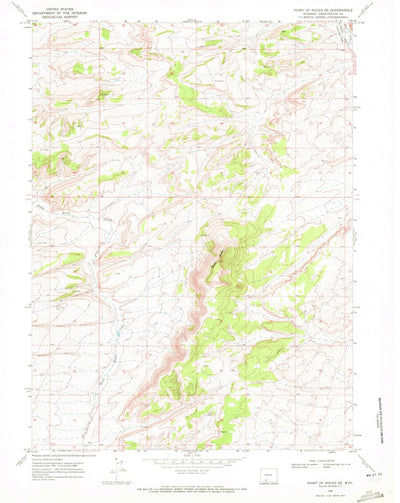 United States Geological Survey Point Of Rocks SE, WY (1968, 24000-Scale) digital map