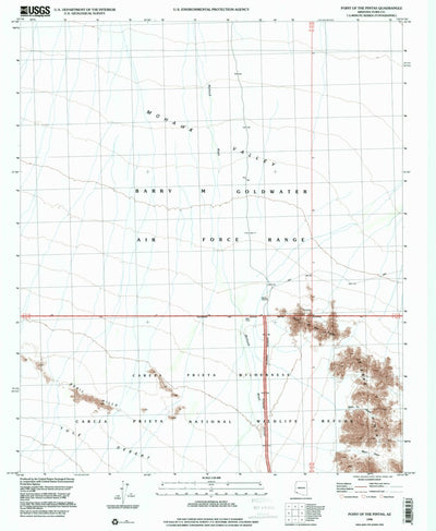 United States Geological Survey Point Of The Pintas, AZ (1996, 24000-Scale) digital map