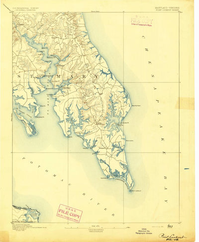 United States Geological Survey Point Outlook, MD-VA (1894, 62500-Scale) digital map