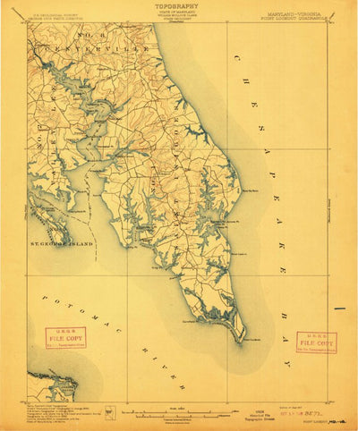 United States Geological Survey Point Outlook, MD-VA (1912, 62500-Scale) digital map