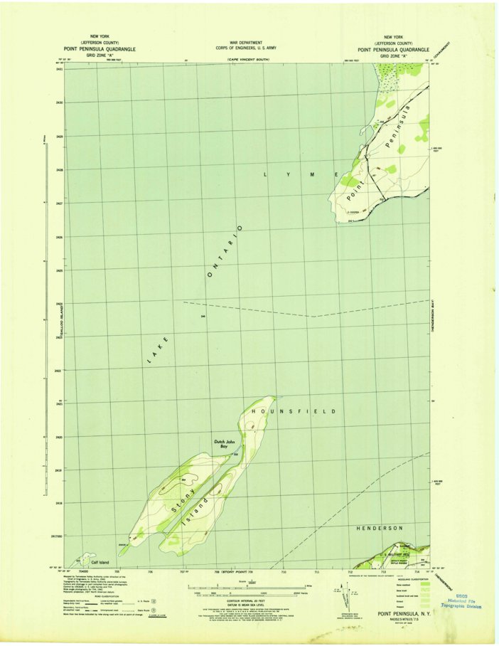 Point Peninsula, NY (1942, 31680-Scale) Map by United States Geological ...