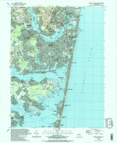 United States Geological Survey Point Pleasant, NJ (1989, 24000-Scale) digital map