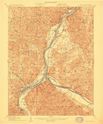 United States Geological Survey Point Pleasant, WV-OH (1908, 62500-Scale) digital map