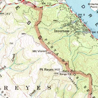 Point Reyes, CA (1954, 62500-Scale) Map by United States Geological ...