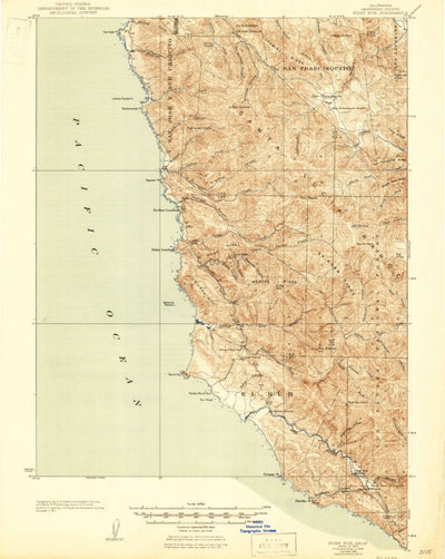 United States Geological Survey Point Sur, CA (1925, 62500-Scale) digital map
