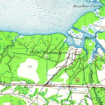 United States Geological Survey Point Washington, FL (1936, 62500-Scale) digital map