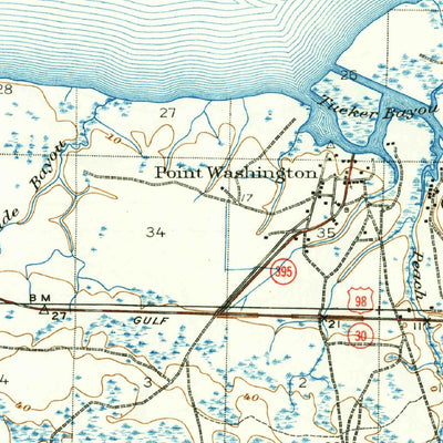 United States Geological Survey Point Washington, FL (1939, 62500-Scale) digital map