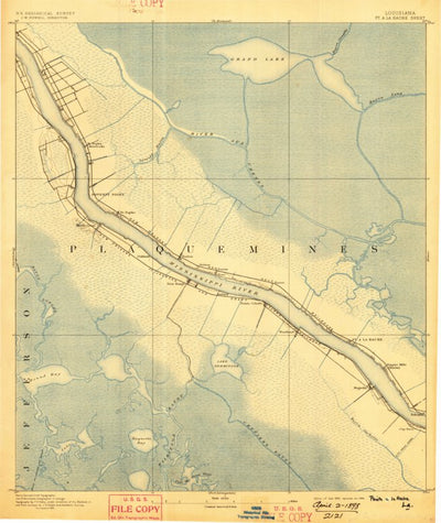 United States Geological Survey Pointe A La Hache, LA (1892, 62500-Scale) digital map