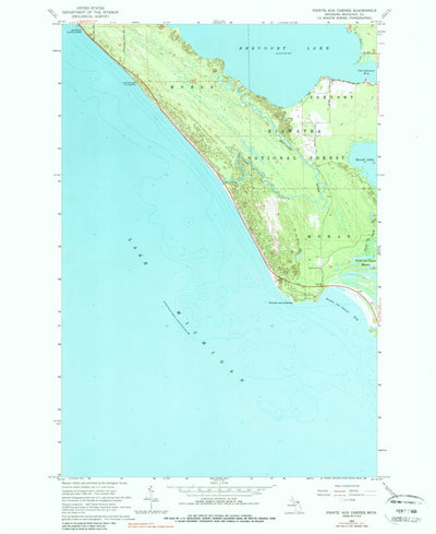 United States Geological Survey Pointe Aux Chenes, MI (1964, 24000-Scale) digital map