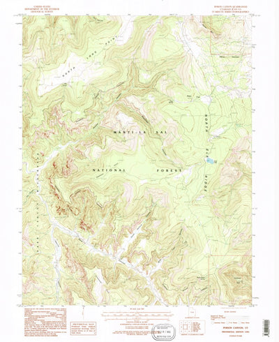 United States Geological Survey Poison Canyon, UT (1985, 24000-Scale) digital map