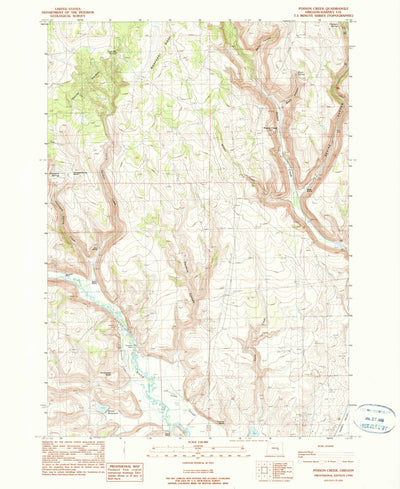 United States Geological Survey Poison Creek, OR (1990, 24000-Scale) digital map