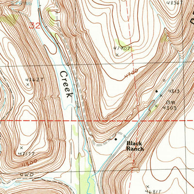 United States Geological Survey Poison Creek, OR (1990, 24000-Scale) digital map