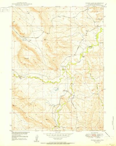United States Geological Survey Poison Lake, WY (1950, 24000-Scale) digital map