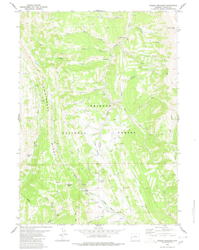 United States Geological Survey Poison Meadows, WY (1980, 24000-Scale) digital map