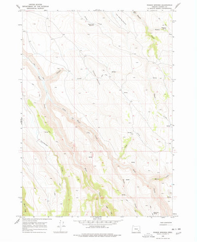 United States Geological Survey Poison Springs, OR (1968, 24000-Scale) digital map