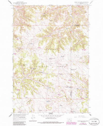 United States Geological Survey Poker Jim Butte, MT (1966, 24000-Scale) digital map