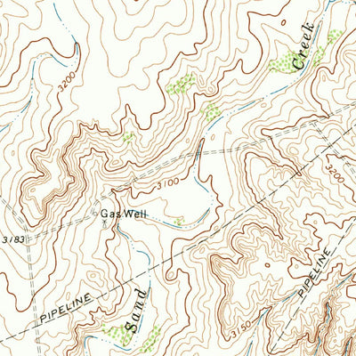 United States Geological Survey Pollard Creek, TX (1972, 24000-Scale) digital map