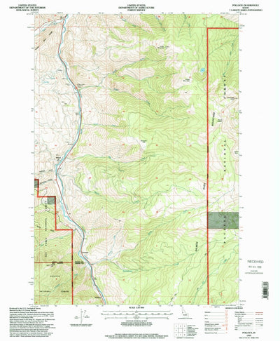 United States Geological Survey Pollock, ID (1995, 24000-Scale) digital map