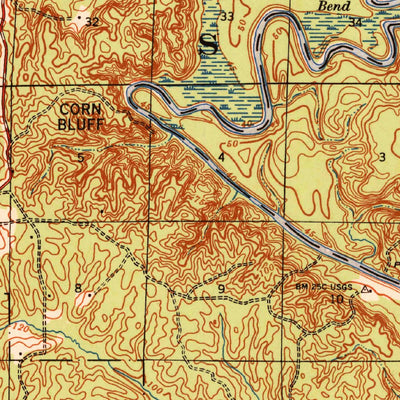 United States Geological Survey Pollock, LA (1941, 62500-Scale) digital map