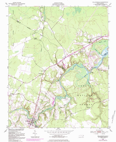 United States Geological Survey Pollocksville, NC (1950, 24000-Scale) digital map