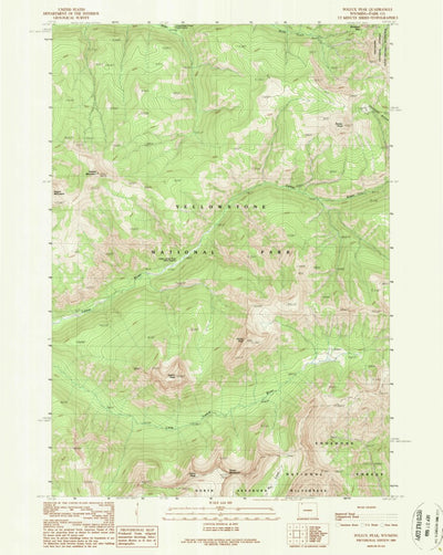 United States Geological Survey Pollux Peak, WY (1989, 24000-Scale) digital map