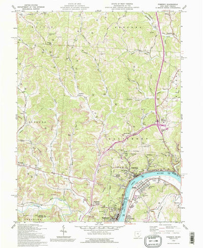 United States Geological Survey Pomeroy, OH-WV (1992, 24000-Scale) digital map