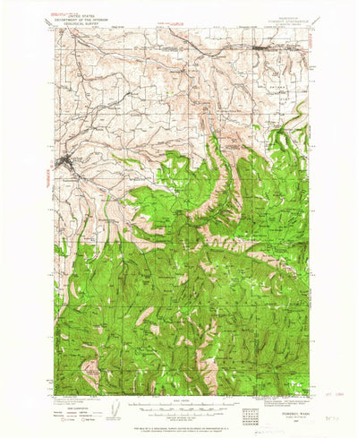 United States Geological Survey Pomeroy, WA-OR (1937, 125000-Scale) digital map
