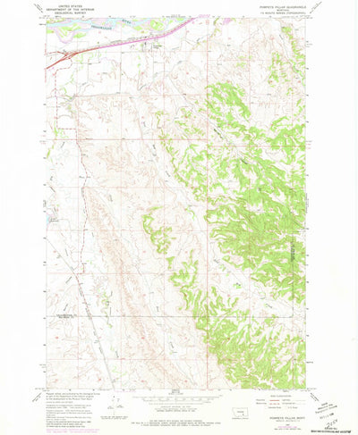 United States Geological Survey Pompeys Pillar, MT (1967, 24000-Scale) digital map