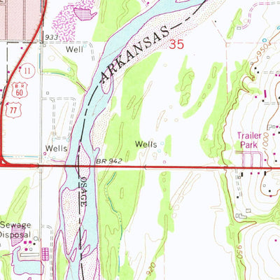 United States Geological Survey Ponca City, OK (1968, 24000-Scale) digital map