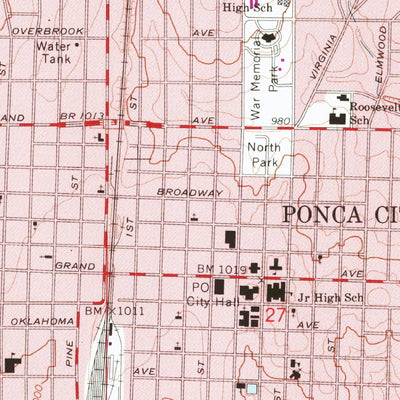 United States Geological Survey Ponca City, OK (1968, 24000-Scale) digital map