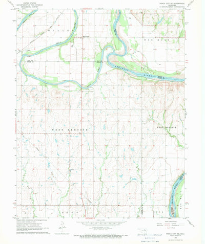 United States Geological Survey Ponca City SE, OK (1968, 24000-Scale) digital map