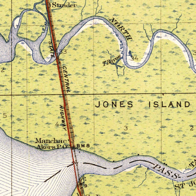 United States Geological Survey Ponchatoula, LA (1935, 62500-Scale) digital map