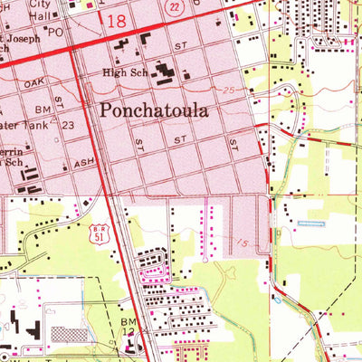 United States Geological Survey Ponchatoula, LA (1968, 24000-Scale) digital map