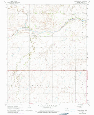 United States Geological Survey Pond Creek NW, OK (1968, 24000-Scale) digital map