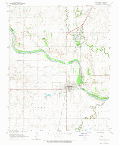 United States Geological Survey Pond Creek, OK (1968, 24000-Scale) digital map