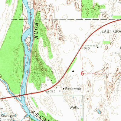 United States Geological Survey Pond Creek, OK (1968, 24000-Scale) digital map