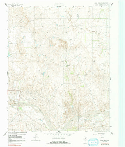 United States Geological Survey Pond Creek, TX (1962, 24000-Scale) digital map