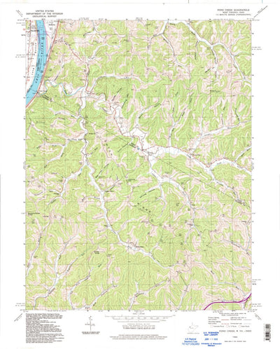 United States Geological Survey Pond Creek, WV-OH (1994, 24000-Scale) digital map