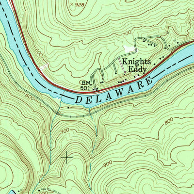 United States Geological Survey Pond Eddy, NY-PA (1992, 24000-Scale) digital map