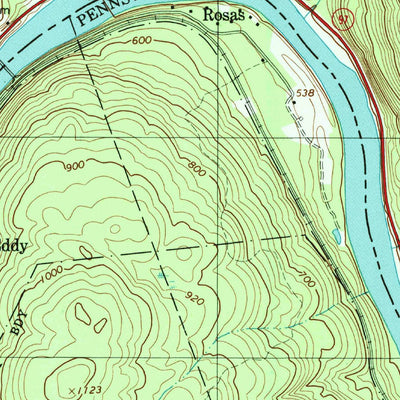 United States Geological Survey Pond Eddy, NY-PA (1997, 24000-Scale) digital map