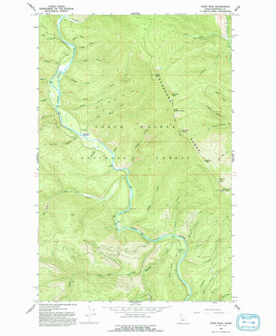 United States Geological Survey Pond Peak, ID (1966, 24000-Scale) digital map