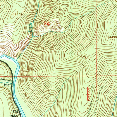 United States Geological Survey Pond Peak, ID (1996, 24000-Scale) digital map