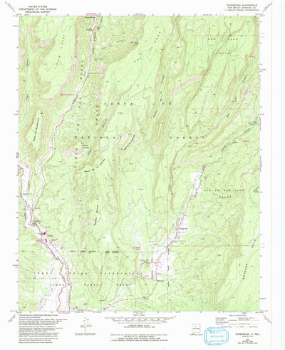 United States Geological Survey Ponderosa, NM (1970, 24000-Scale) digital map